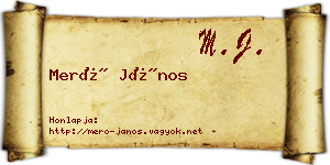 Merő János névjegykártya