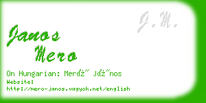 janos mero business card